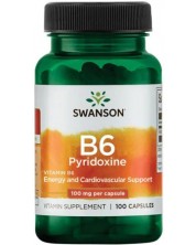 Vitamin B6 Pyridoxine, 100 mg, 100 капсули, Swanson -1