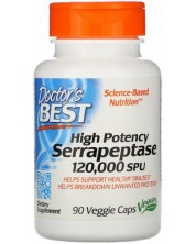 High Potency Serrapeptase, 120 000 SPU, 90 капсули, Doctor's Best