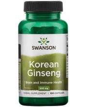 Korean Ginseng, 500 mg, 100 капсули, Swanson -1
