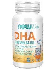 Kid's Chewable DHA, 60 капсули, Now -1