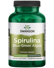 Spirulina Blue-Green Algae, 500 mg, 90 капсули, Swanson