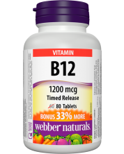 Vitamin B12, 1200 mcg, 80 таблетки, Webber Naturals -1
