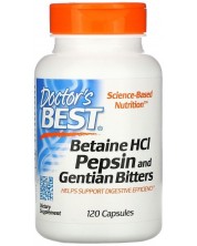 Betaine HCL Pepsin and Gentian Bitters, 120 капсули, Doctor's Best
