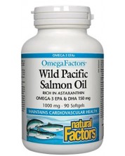 Wild Pacific Salmon Oil, 1000 mg, 90 софтгел капсули, Natural Factors