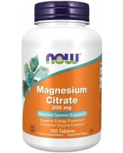 Magnesium Citrate, 200 mg, 100 таблетки, Now -1