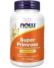 Super Primrose, 1300 mg, 60 меки капсули, Now -1