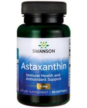 Astaxanthin, 4 mg, 60 меки капсули, Swanson