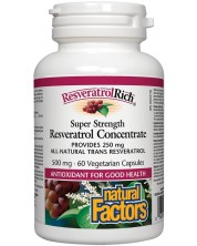 Resveratrol Concentrate, 250 mg, 60 капсули, Natural Factors -1