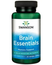 Brain Essentials, 60 растителни капсули, Swanson -1