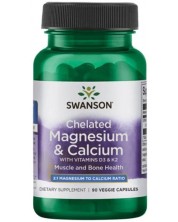 Chelated Magnesium & Calcium, 90 капсули, Swanson -1