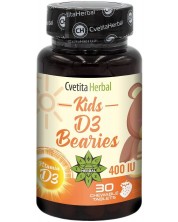 Kids D3 Bearies, 10 mcg, 30 таблетки, Cvetita Herbal -1