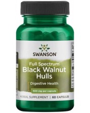 Full Spectrum Black Walnut Hulls, 500 mg, 60 капсули, Swanson