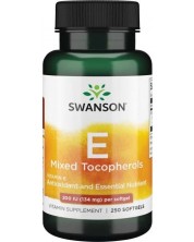Vitamin E Mixed Tocopherols, 200 IU, 250 меки капсули, Swanson -1