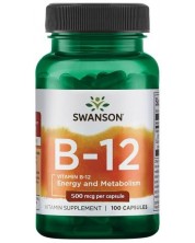 Vitamin B-12, 500 mcg, 100 капсули, Swanson