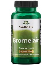 Bromelain, 500 mg, 60 растителни капсули, Swanson -1