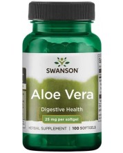 Aloe Vera, 25 mg, 100 меки капсули, Swanson -1