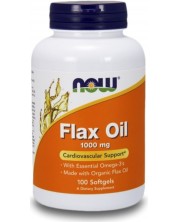 Flax Oil, 1000 mg, 100 капсули, Now