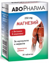 Магнезий с B комплекс, 250 mg, 30 таблетки, Abo Pharma -1