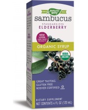 Sambucus Organic Syrup, 120 ml, Nature's Way -1
