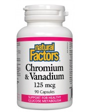 Chromium & Vanadium, 125 mcg,  90 капсули, Natural Factors