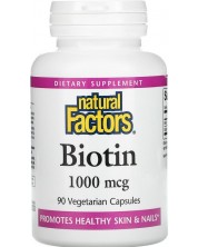 Biotin, 1000 mcg, 90 капсули, Natural Factors