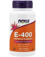 Vitamin E-400, 100 меки капсули, Now -1