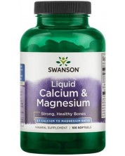 Liquid Calcium & Magnesium, 100 капсули, Swanson -1
