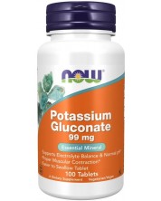 Potassium Gluconate, 99 mg, 100 таблетки, Now