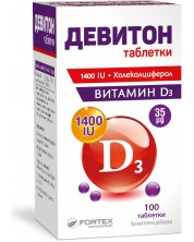 Девитон, 1400 IU, 100 таблетки, Fortex