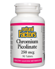 Chromium Picolinate, 250 mcg, 90 таблетки, Natural Factors