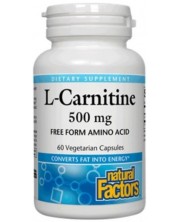 L-Carnitine, 500 mg, 60 капсули, Natural Factors -1