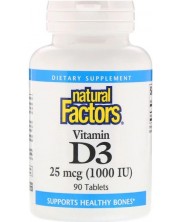 Vitamin D3, 1000 IU, 90 таблетки, Natural Factors -1