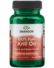 100% Pure Krill Oil, 60 меки капсули, Swanson