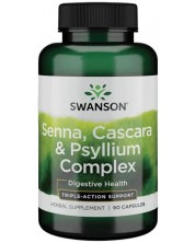 Senna, Cascara & Psyllium Complex, 90 капсули, Swanson -1