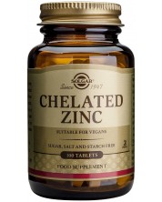 Chelated Zinc, 22 mg, 100 таблетки, Solgar -1