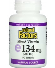 Mixed Vitamin E, 134 mg, 90 софтгел капсули, Natural Factors