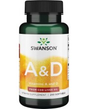 Vitamins A & D, 250 меки капсули, Swanson