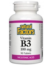 Vitamin B3, 100 mg, 90 таблетки, Natural Factors
