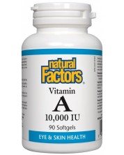Vitamin A, 10 000 IU, 90 софтгел капсули, Natural Factors -1