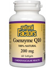 Coenzyme Q10, 200 mg, 60 софтгел капсули, Natural Factors -1