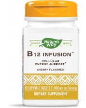 B12 Infusion, 1000 mcg, 30 дъвчащи таблетки, Nature's Way -1