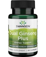 Dual Ginseng Plus, 60 капсули, Swanson -1