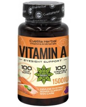 Vitamin A, 1500 IU, 100 дъвчащи таблетки, Cvetita Herbal
