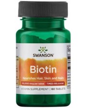Biotin, 10 000 mcg, 60 таблетки, Swanson -1