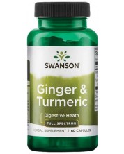 Ginger & Turmeric, 600 mg, 60 капсули, Swanson -1