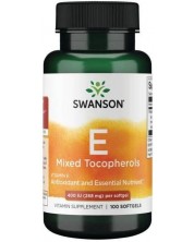 Vitamin E Mixed Tocopherols, 400 IU, 100 меки капсули, Swanson -1