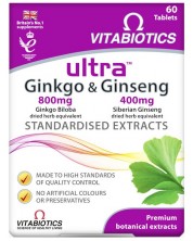 Ultra Ginkgo & Ginseng, 60 таблетки, Vitabiotics