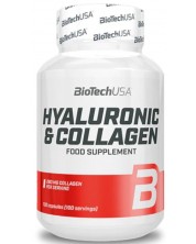 Hyaluronic & Collagen, 100 капсули, BioTech USA -1