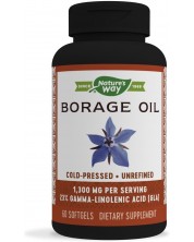 Borage Oil, 60 меки капсули, Nature's Way -1