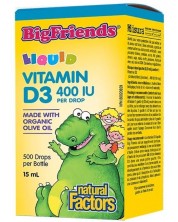 Big Friends Vitamin D3, 400 IU, 15 ml, Natural Factors -1